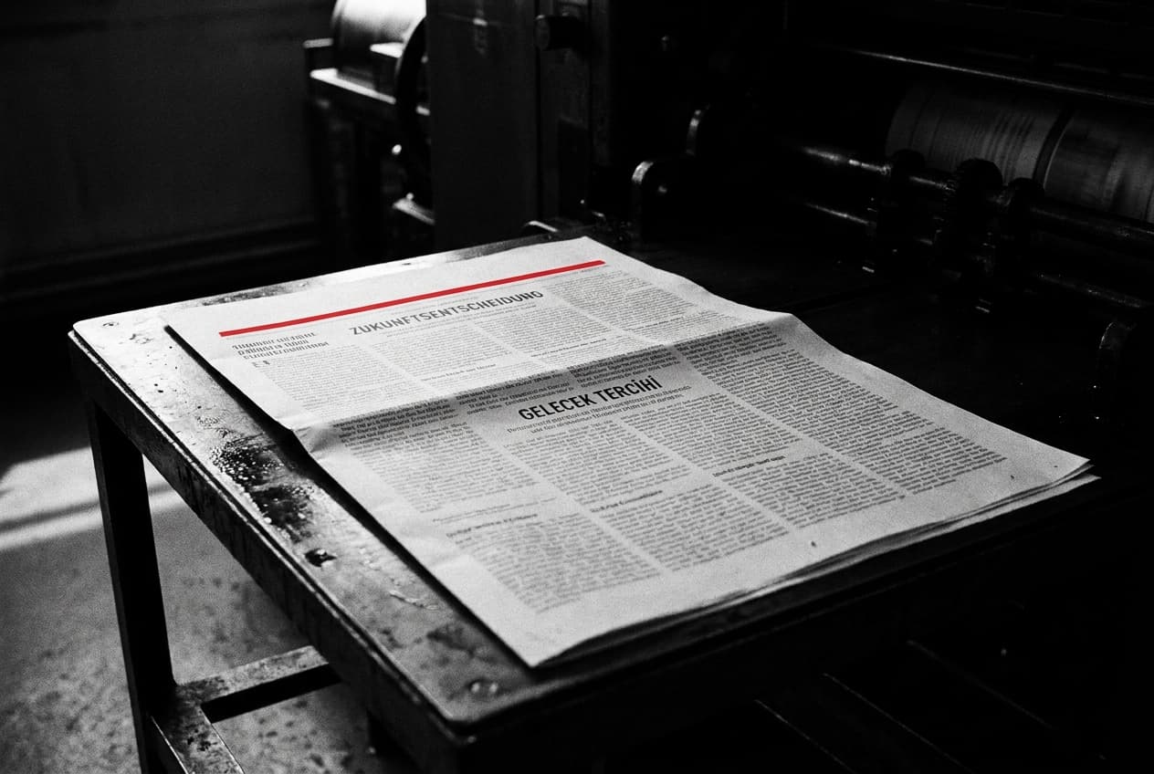 Frisch gedruckte türkisch-deutsche Zeitung